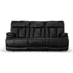 Flexsteel Clive Power Reclining Headrests Black Sofa 88" 3 Seater
