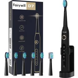 Fairywill Sonic Electric Toothbrush with 6 Rechargeable Brush Heads