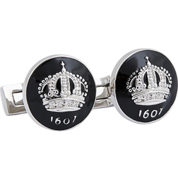 Skultuna Crown Cufflinks - Silver/Black