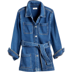 On 34th Women's Belted Denim Wrap Jacket - Dark Wash