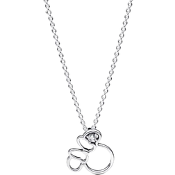 Pandora Disney Minnie Mouse Silhouette Collier Necklace - Silver/Transparent