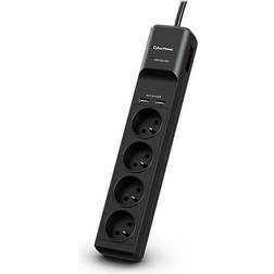 CyberPower Systems Tracer III P0420SUD0-FR limitador de tensión Negro 4 salidas AC 200 250 V 1,8 m