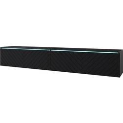 P&B Lowboard Black TV Bench 180x30cm