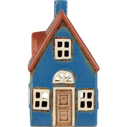 Ib Laursen Ceramic House Blue/Brown Fyrfadsstage 16cm