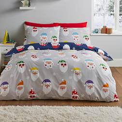 Catherine Lansfield Christmas Santa Spec-Tacular Duvet Cover Grey (230x220cm)