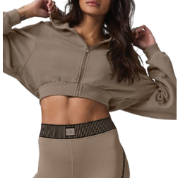 Alo Sweet Escape Zip Up Hoodie - Gravel