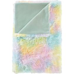 Catherine Lansfield Cuddly Rainbow Deep Pile Faux Fur Blankets Multicolour (170x130cm)