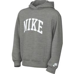 Nike Big Kid's Sportswear Club Fleece Hoodie - Dark Grey Heather/White (HJ3156-063)