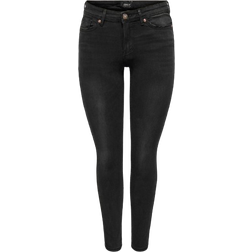 Only Wauw Mid Waist Skinny Fit Jeans - Schwarz/Washed Black