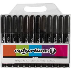 Colortime Black Markers 5mm 12-pack