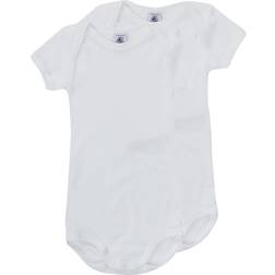 Petit Bateau Baby Short Sleeve Bodysuits 2-pack - White