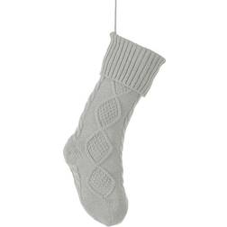 Dibor Traditional Chunky Knit Grey Stocking 44cm 4pcs