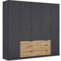 Rauch Hinged Grey Metallic/Oak Artisan Storage Cabinet 226x210cm