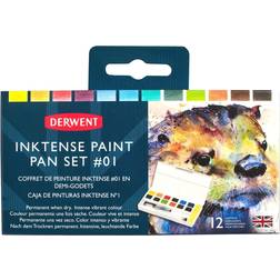 Derwent Inktense Paint Pan Travel Set 01 12 Colours