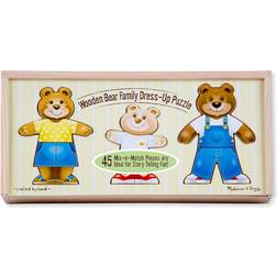 Melissa & Doug Wooden Bear Dress Up Family 45 Pieces