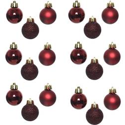 Shatchi Unbreakable Balls Burgundy Christmas Tree Ornament 3cm 24pcs