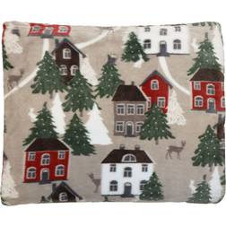 Redlunds Vimmerby Filt Beige, Röd (170x130cm)