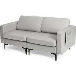 Costway Modern Couch Loveseat Grey Sofa 82cm 2 Seater