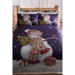 Portfolio Home Happy Snowman Duvet Cover Blue (230x220cm)