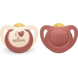 Nuk Nature Baby Dummy Sustainable Rubber Soothers 2-pack 6-18 months