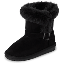 The Children's Place Toddler Girl's Buckle Faux Fur Chalet Boots - Black