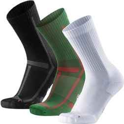 Danish Endurance Long Distance Crew Running Socks 3-pack - Black/Green/White