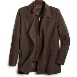 Kenneth Cole Men's Double Breasted Wool Blend Peacoat - Medium Brown