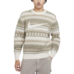 Nike Men's Fair Isle Swoosh Sweater - Light Orewood Brown/Sail/Khaki