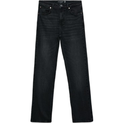 Stradivarius D98 Straight Leg Vintage Effect Jeans - Black Denim