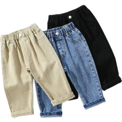 Shein Baby Boy All-Match Loose Elastic Waist 3-Pack Baggy Jeans For Casual Wear