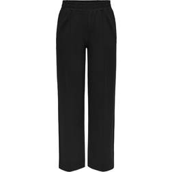 Jacqueline de Yong Poptrash -Suki Mid Waist Loose Fit Wide Leg Trousers - Black