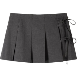 Bershka Pleated Mini Skirt - Dark Grey