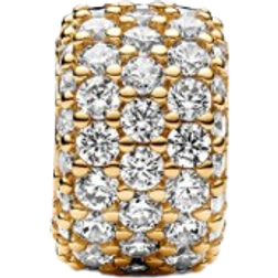 Pandora Sparkling Pavé Triple Row Charm - Gold/Transparent