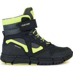 Geox FLEXYPER Boy ABX Ankle Boot, Black/Lime