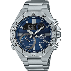 Casio edifice weltzeit mobile link flugmodus timer ecb-10d-2a 100m