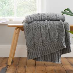 Bianca Cosy Soft Cable Knit Filz Grau (170x130cm)