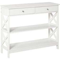 Homcom Open Top White Console Table 30.5x100cm