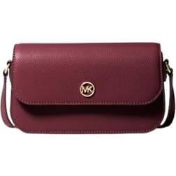 Michael Kors Jet Set Travel Small Pebbled Leather Crossbody Bag - Oxblood