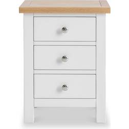 Roseland Furniture Farrow White Bedside Table 32x42cm