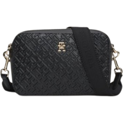 Tommy Hilfiger Monogram Embossed Camera Bag - Black