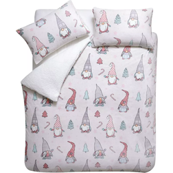 Catherine Lansfield Festive Gnomes Duvet Cover Pink (200x135cm)