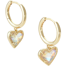 Kendra Scott Ari Heart Huggie Earrings - Gold/White