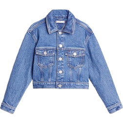 Tommy Hilfiger Girl's Oversized Denim Trucker Jacket - Midsaltpepper