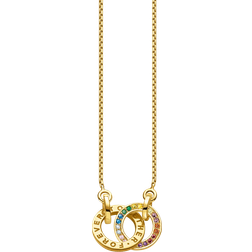 Thomas Sabo Together with Two Rings Necklace - Gold/Sapphire/Multicolour