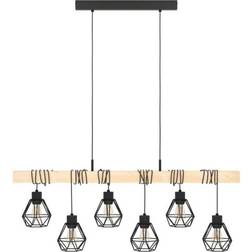 Eglo Townshend Black/Oak Pendant Lamp 100cm