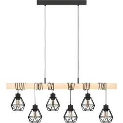 Eglo Townshend Black/Oak Pendellampa 100cm