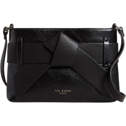 Ted Baker Jimsina Bow-Detailed Faux Leather Shoulder Bag Schwarz