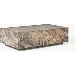 Westwing Collection Couchette Lesley Marble Look Brown Tones Glossy Coffee Table 75x120cm