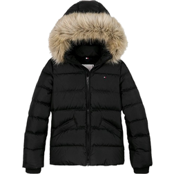 Tommy Hilfiger Girl's Faux Fur Hood Down Puffer Jacket - Black (KG0KG07399BDS)