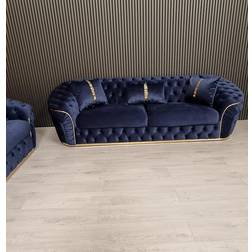 B&Q Ambassador Dark Navy Sofa 245cm 3 Seater